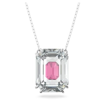 Swarovski Damen Halskette Chroma Halskette Oktagon-Schliff, Rosa, Rhodinier 5608647